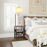 Side Table End Table  with Floor Lamp