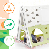7-in-1 Toddler Climber and Slide Set Kids Playground Climber Slide Playset with Tunnel, Climber, Whiteboard,Toy Building Block Baseplates, Basketball Hoop Combination for Babies