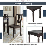 Classic Dining Set Wooden Table and 4 Chairs with Bench for Kitchen Dining Room