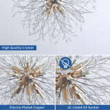 Modern American multi-particle spherical crystal chandelier -8 bulbs -G9 lamp holder