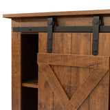 Farmhouse Sliding Barn Door TV Stand for TV up to 65 Inch Flat Screen Media Console Table Storage Cabinet Wood Entertainment Center Sturdy Ranch Rustic Style