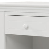 3 Pieces Traditional Concise Style White Bedroom Sets, Nightstand+Chest+Full Bed