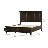 Queen 6 Piece Storage Bed in Walnut made with Engineered Wood