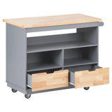 Kitchen Cart Rolling Mobile Kitchen Island Solid Wood Top