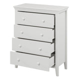3 Pieces Traditional Concise Style White Bedroom Sets, Nightstand+Chest+Full Bed