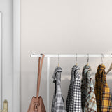 Garment Rack With Wheels;  Clothing Rack with Mesh Storage Shelf;  Capacity 100 lbs;  2 Brakes;  Sturdy Steel Frame;  White