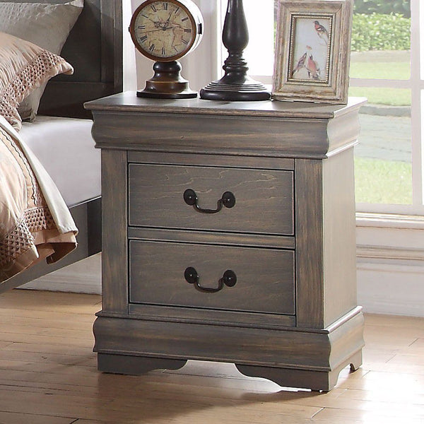 ACME Louis Philippe Nightstand in Antique Gray