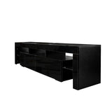 Modern gloss black TV Stand for 80 inch TV , 20 Colors LED TV Stand w/Remote Control Lights
