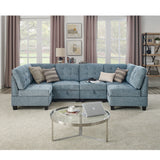 U shape Modular Sectional Sofa，DIY Combination，includes Four Single Chair and Two Corner，Navy Chenille