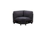Jocelyn Dark Gray Woven 6Pc Modular L-Shape Sectional Sofa with Ottoman