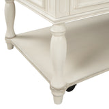 ON-TREND Two-tone Retro Cocktail Table Coffee Table Easy Assembly Movable with Caster Wheels