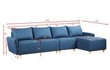 Blue Sectional Sofa, Blue Fabric