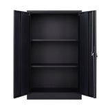 Metal Storage Cabinet with Locking Doors and Adjustable Shelf, Folding Filing Storage Cabinet , Rolling Storage Locker Cabinet for Home Office,School,Garage, Black
