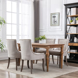 Ultra Side Dining Chair with solid wood legs Beige
