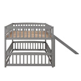 Grey Bunk Bed with Slide
