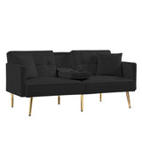 BLACK VELVET SOFA BED