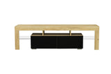 Living Room Simple Design TV Stand Cabinet,Oak,Black