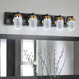 5-Lights Crystal Vanity Lights for Bathroom Lighting Fixture Black Gold Vintage Vanity Light LED Bathroom Wall Light Fixture