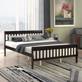 Sleigh Queen Size Wood Platform Bed  for Espresso color