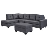 Grey Sectional Sofa Space Saving with Storage Ottoman