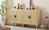 Kitchen storage cabinets with rattan decorative doors, buffets, wine cabinets, dining rooms, hallways, cabinet console tables