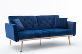 COOLMORE  Velvet  Sofa , Accent sofa .loveseat sofa with rose gold metal feet  and  Navy  Velvet