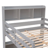 Grey Full Bunk Beds with Bookcase Headboard