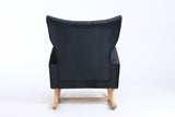 Mid Century Modern Velvet Upholstered Rocking Chair Padded Seat for Living Room Bedroom