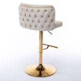 Swivel Barstools Adjustable Seat Height, Modern PU Upholstered Bar Stools