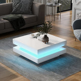 High Gloss Minimalist Design with plug-in 16-color LED Lights, 2-Tier