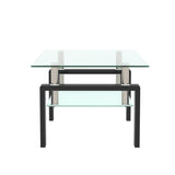 Rectangle Black Glass Coffee Table, Clear Coffee Table