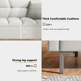 White Convertible Folding Futon Sofa Bed for Compact Living Space