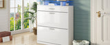 Slim Entryway Organizer with 2 Flip Drawers