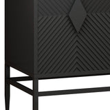 31.50" Modern 2 Door Wooden Cabinet with Featuring Two-tier Storage, for Office, Dining Room and Living Room, Painted in Black