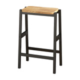 3 PCS Dining Table Set Rustic Retro Breakfast Table Dining Stools RubberWood for 2 with Two Open Shelves for Small Space Kitchen Dining Room