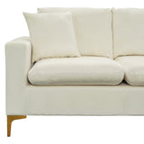 Cream Sectional Sofa with Ottoman
