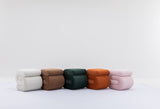 S-shape Velvet Fabric Ottoman Makeup Stool Footstool,Light Pink