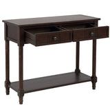 Console Table Traditional Design with Two Drawers and Bottom Shelf