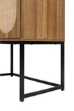Natural rattan，Allen 2 Door high cabinet，rattan，Built-in adjustable shelf，Easy Assembly，Free Standing Cabinet for Living Room Bedroom
