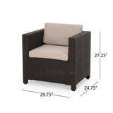 Riley Outdoor Wicker Print 2 Seater Chat Set with Ottomans