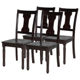 Classic Dining Set Wooden Table and 4 Chairs with Bench for Kitchen Dining Room