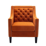 COOLMORE  accent armchair living room chair  with nailheads and solid wood legs