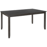 6-Piece Kitchen Dining Table Set Wooden Rectangular Dining Table, 4 Fabric Chairs and Bench Family Furniture (Grey)