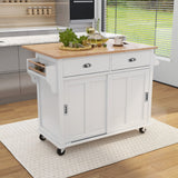 Kitchen Cart with Drop-Leaf Countertop