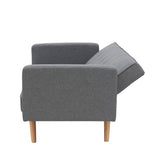 Dark Grey Double Corner Folding Sofa Bed, Two Throw Pillows