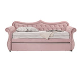 Adkins Daybed & Trundle Pink Velvet