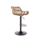 COOLMORE Swivel Bar Stools Set of 2 Adjustable Counter Height Chairs with Footrest for Kitchen, Dining Room 2PC/SET