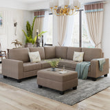 Sectional Corner Sofa L-shape with Storage Ottoman