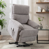 Power Lift Chair with Massage and Heating Function Soft Fabric Upholstery Recliner for Living Room,Light Gray