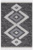 Diamonds Black and White Polyester Area Rug 8x10